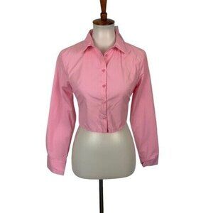 Shasa Crop Top Small Pink NWT Long Sleeve Y2K Barbiecore Cute